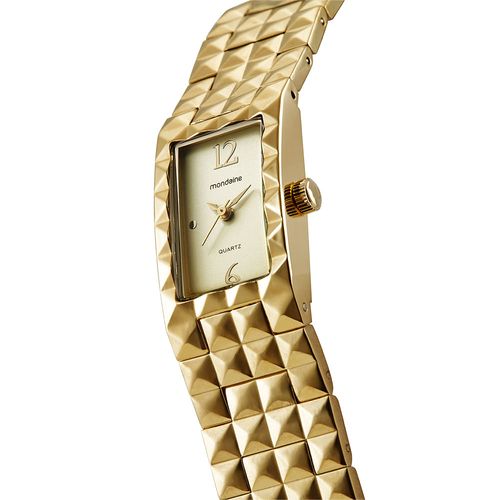 Relógio Feminino Dourado Quadrado Bracelete