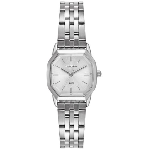 Relógio Feminino Quadrado Prata Minimalista Elegante