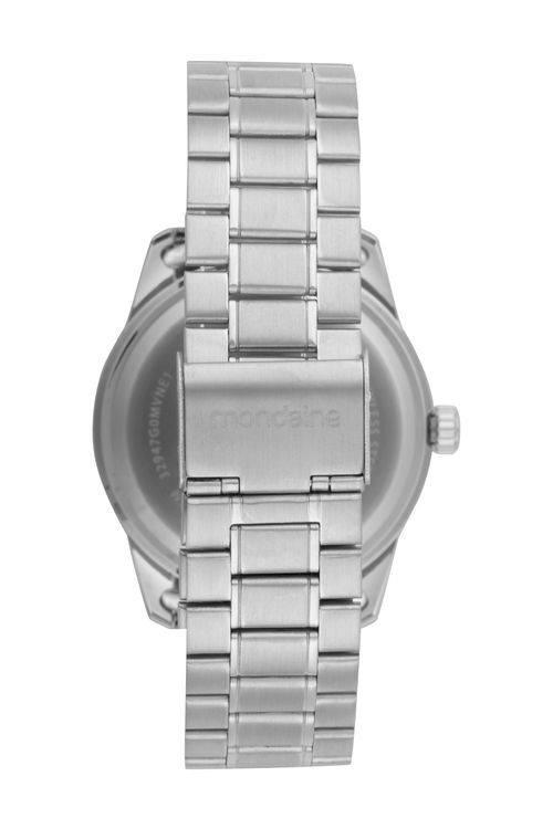 Relógio Masculino Slim Calendário Aço Prata