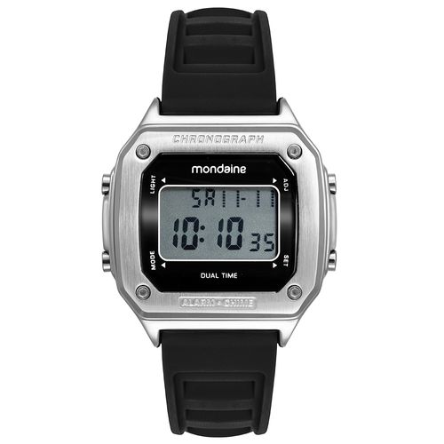 Relógio Masculino Digital Preto Silicone Quadrado