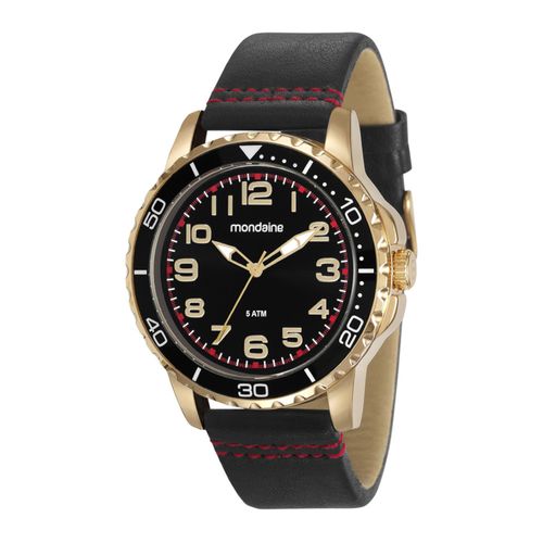 Kit Relógio Masculino Preto Couro Sintético Casual Cantil