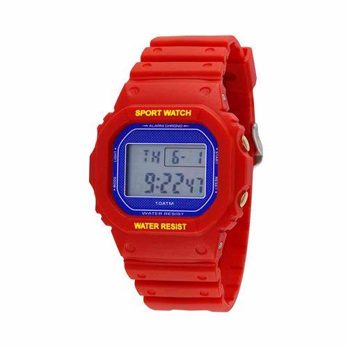 Relógio Masculino Digital Quadrado Vermelho