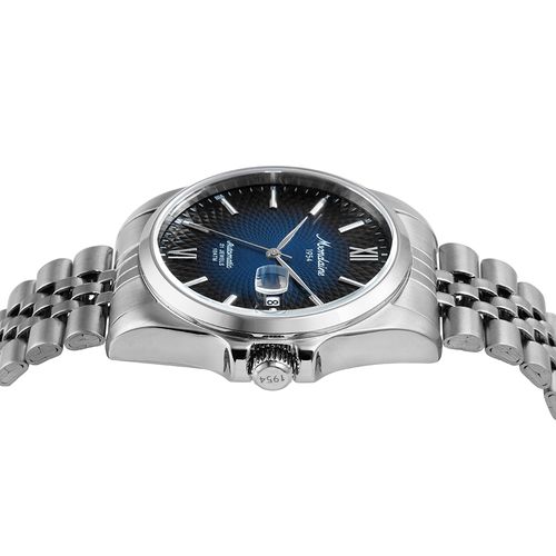 Relógio Automático Masculino Calendário Azul Aço