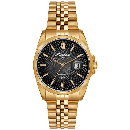 Relógio Automático Masculino Calendário Preto Dourado Aço