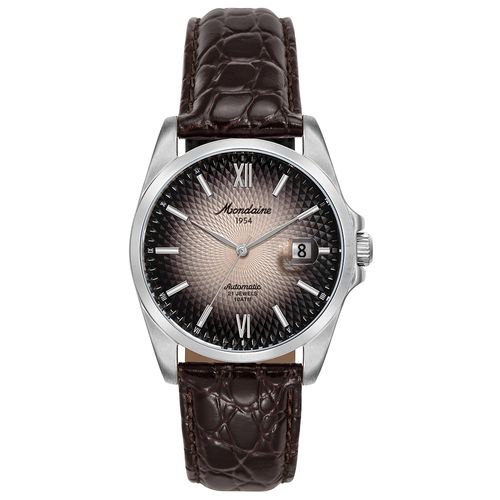 Relógio Automático Masculino Calendário Preto Couro