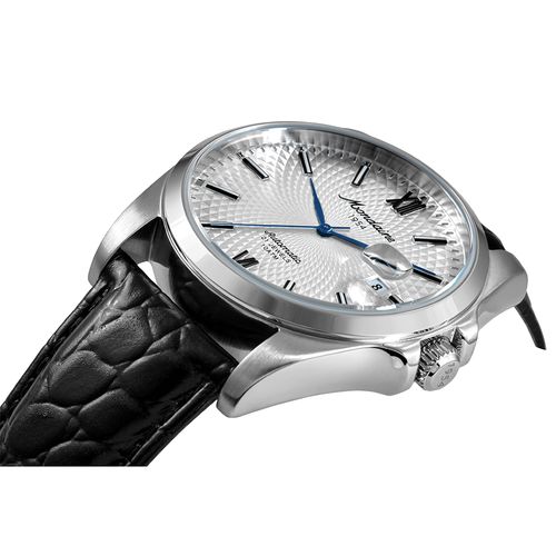 Relógio Automático Masculino Calendário Branco Couro