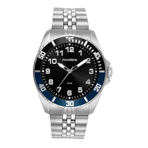 Kit Relógio Masculino Mondaine Prata Aço