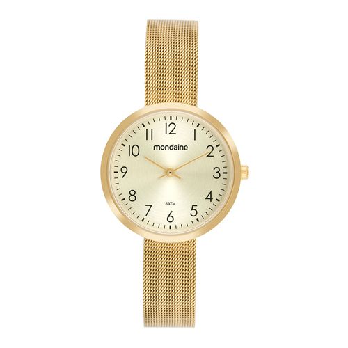 Relógio Feminino Dourado Malha de Aço