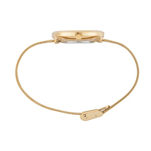 Relógio Feminino Dourado Malha de Aço