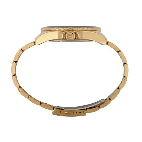 Relógio Masculino Dourado Aço Champagne Números