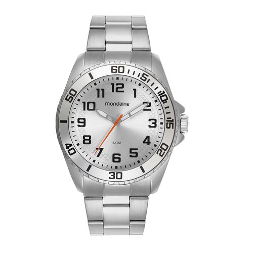 Relógio Masculino Prata Aço Index Prata