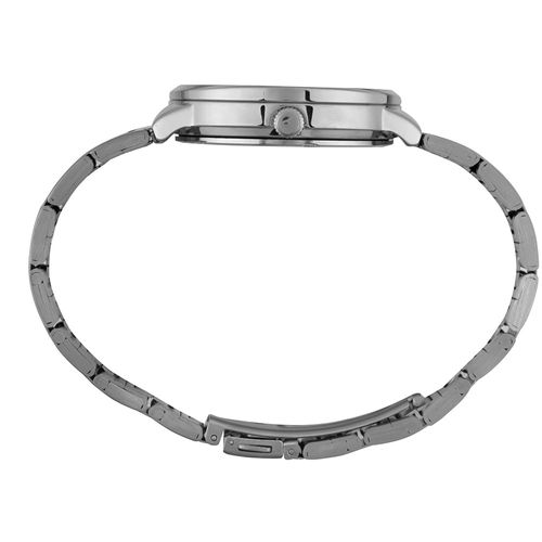 Relógio Feminino Aço Prata Coração Cristais