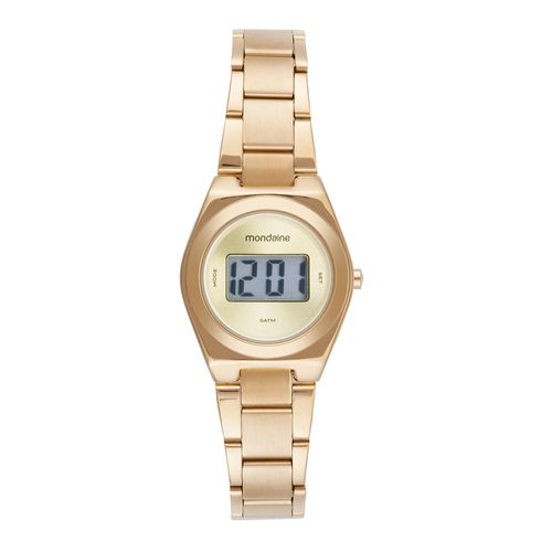 Relógio Feminino Digital Aço Dourado Minimalista