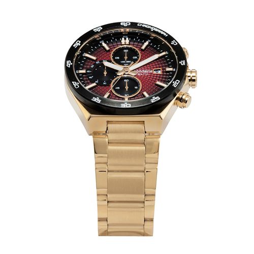 Relógio Masculino Cronógrafo Aço Dourado Calendário