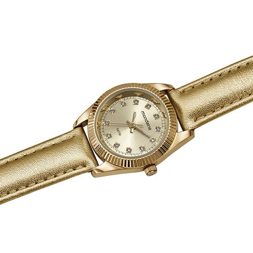 Relógio Feminino Dourado Caixa Pequena Cristais