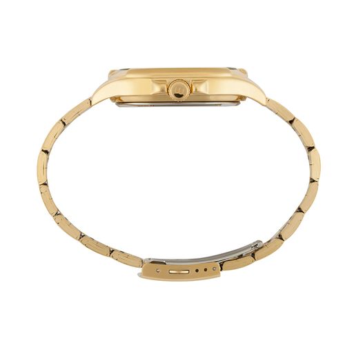 Relógio Masculino Dourado Quadrado Calendário