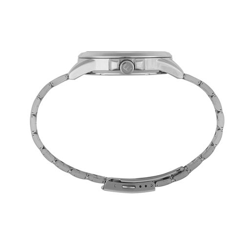 Relógio Masculino Prata Aço Mostrador Branco