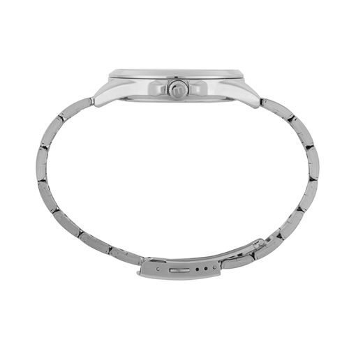 Relógio Masculino Prata Aço Analógico Mostrador Prata