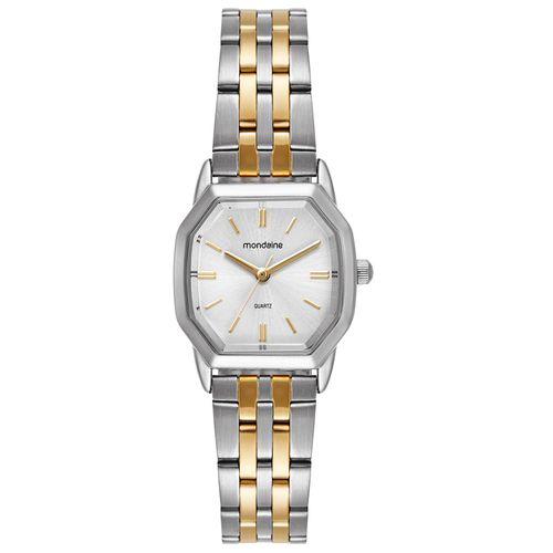 Relógio Feminino Quadrado Bicolor Minimalista Elegante