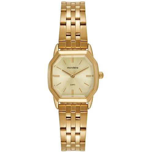 Relógio Feminino Quadrado Dourado Minimalista Elegante