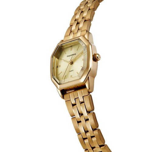 Relógio Feminino Quadrado Dourado Minimalista Elegante