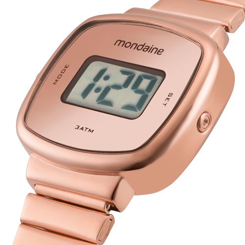 Relógio Feminino Quadrado Rose Digital