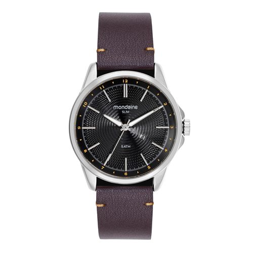 Relógio Masculino Mondaine Marrom Couro Analógico Calendário