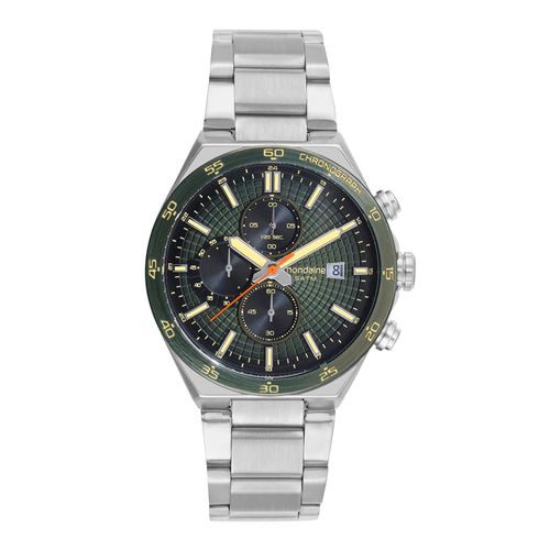 Relógio Masculino Mondaine Prata Cronógrafo Mostrador Preto