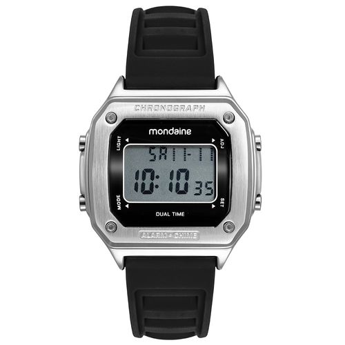 Relógio Masculino Digital Preto Silicone Quadrado