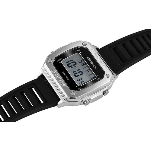 Relógio Masculino Digital Preto Silicone Quadrado