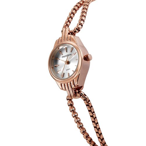 Relógio Feminino Mondaine Rose Gold Aço Mostrador Prata