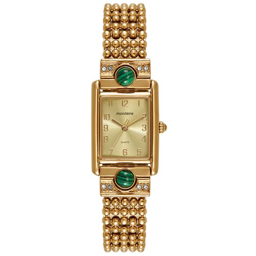 Relógio Feminino Mondaine Dourado Metal Quadrado Luxo