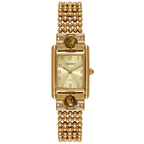 Relógio Feminino Mondaine Dourado Quadrado Metal Chic