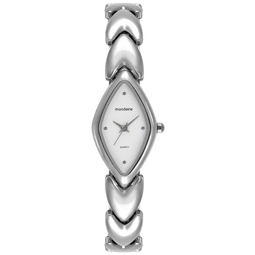 Relógio Feminino Mondaine Prata Metal Oval Delicado