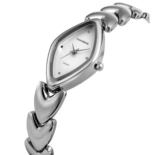 Relógio Feminino Mondaine Prata Metal Oval Delicado