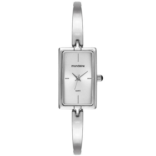 Relógio Feminino Prata Metal Quadrado Minimalista