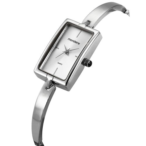 Relógio Feminino Prata Metal Quadrado Minimalista