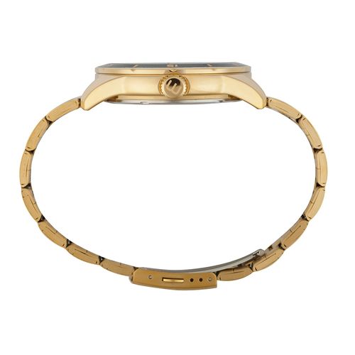 Relógio Masculino Dourado Aço Mostrador Preto