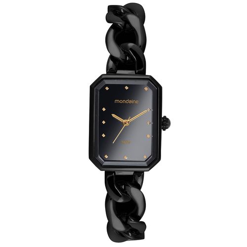 Relógio Feminino Quadrado Corrente Preto