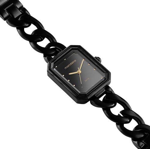 Relógio Feminino Quadrado Corrente Preto