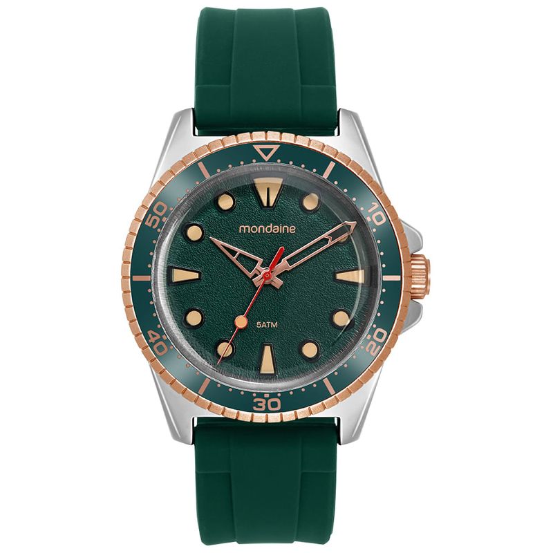Relógio Masculino Silicone Verde Monocromático - Mondaine