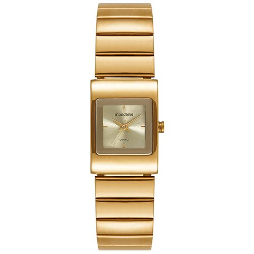 Relógio Feminino Quadrado Bracelete Dourado