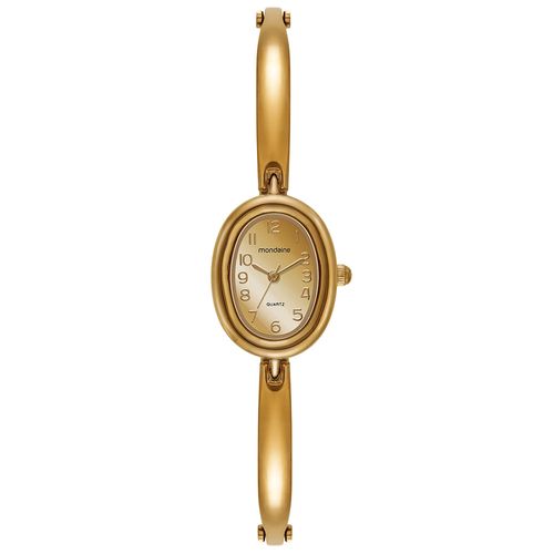 Relógio Feminino Oval Dourado Monocromático