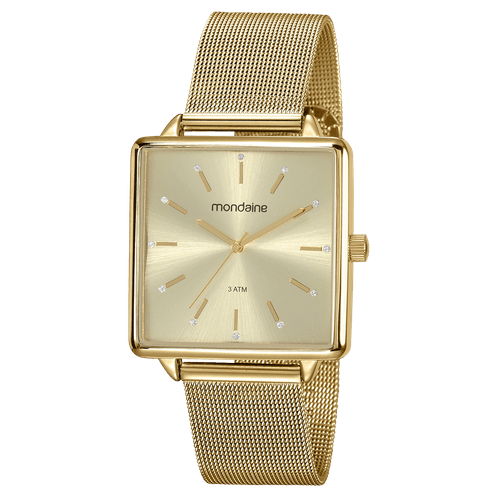 Relógio Feminino Quadrado Minimalista Dourado