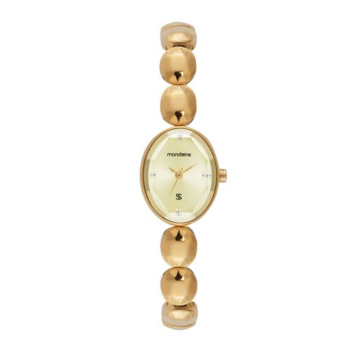 Relógio Feminino Analógico Oval Minimalista Dourado