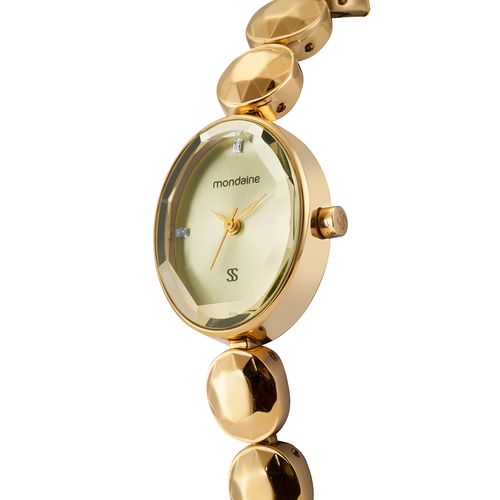 Relógio Feminino Analógico Oval Minimalista Dourado