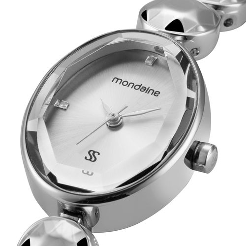 Relógio Feminino Analógico Oval Minimalista Prata