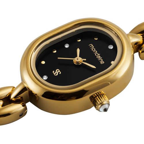 Relógio Feminino Analógico Oval Minimalista Preto