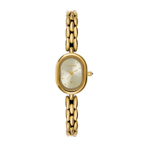 Relógio Feminino Analógico Oval Minimalista Dourado