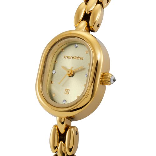 Relógio Feminino Analógico Oval Minimalista Dourado